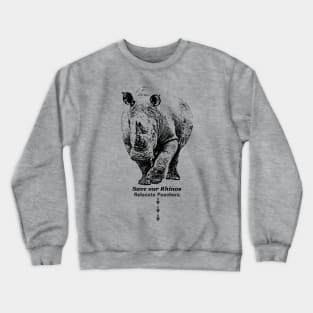 White Rhino with Anti-Poaching Message | African Wildlife Crewneck Sweatshirt